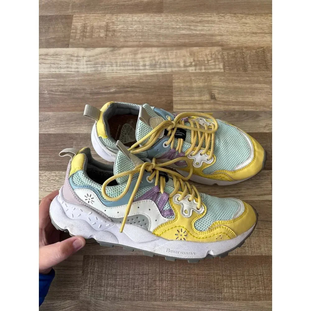 Flower Mountain Yamano 3 Calf Sneakers in Nylon Lime/ Tiffany size 8